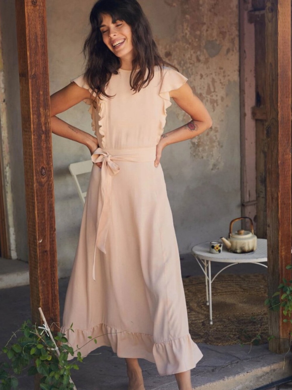 Christy Dawn Quinn Dress Size Medium Butterscotch Peach Pink‎ NWT